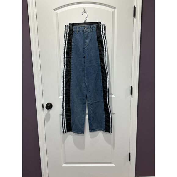 Adidas Side Panel Wide Leg Jeans - Picture 1 of 5
